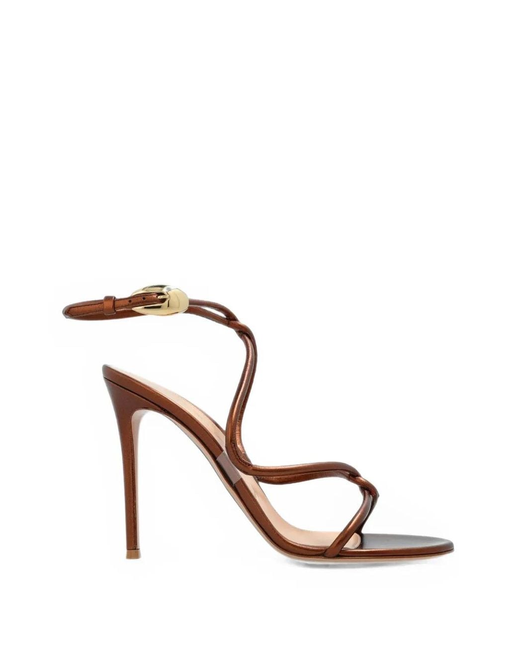 Gianvito Rossi White Jungle Mamba Metallic Leather Sandals