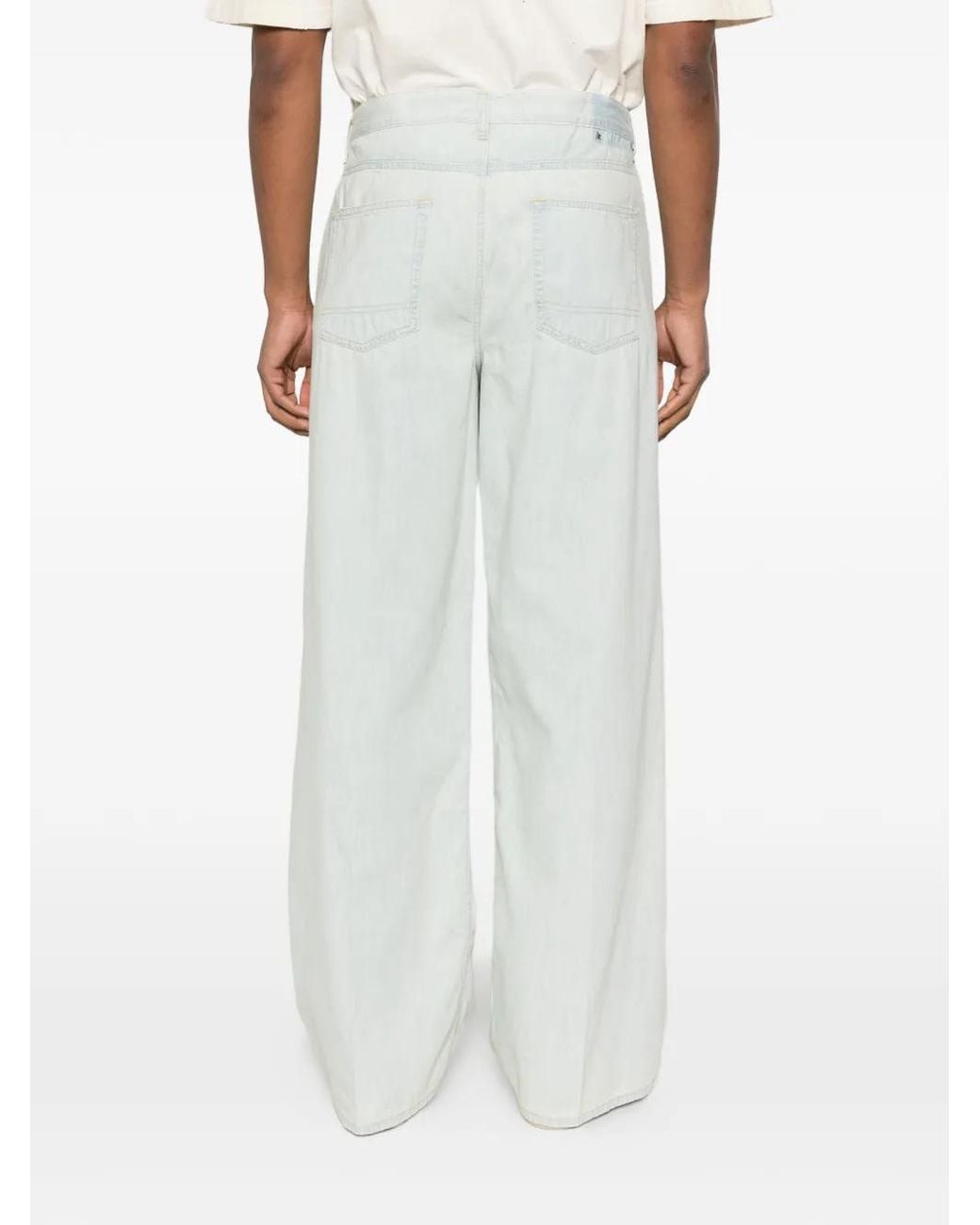 Golden Goose Deluxe Brand White Straight Trousers for men