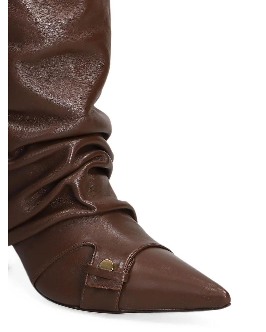 The Seller Brown Pointed-Toe Slouchy Leather Boots