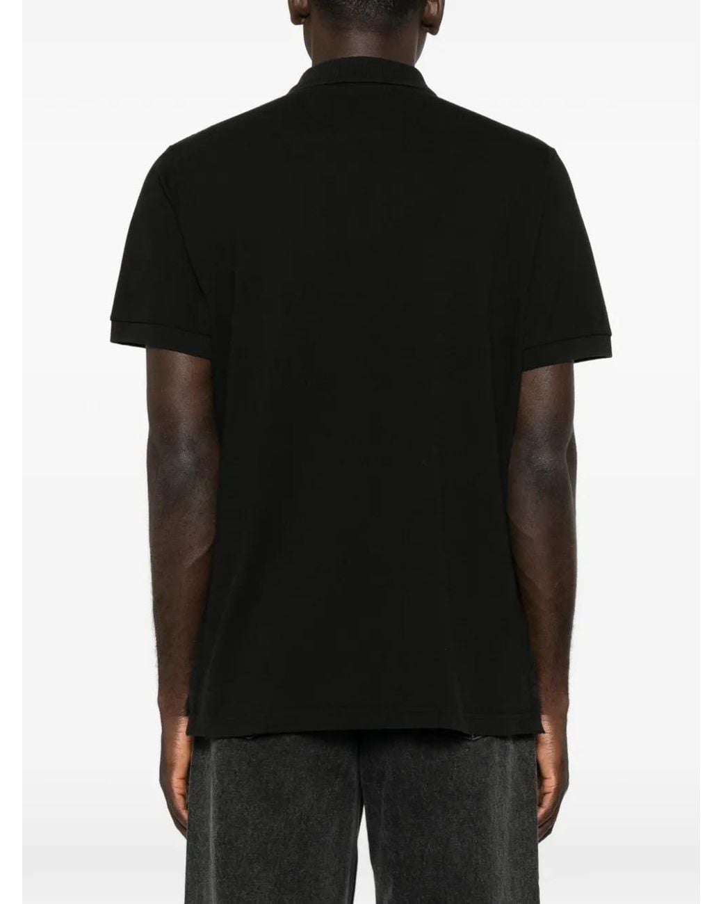 ERL Black Crest-Embroidered Piqué Polo Shirt for men