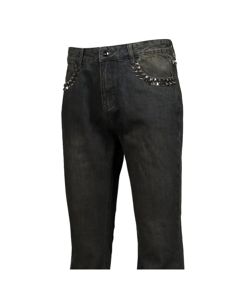 Troubled Waters Black Jean Lacé À Détails De Clous for men