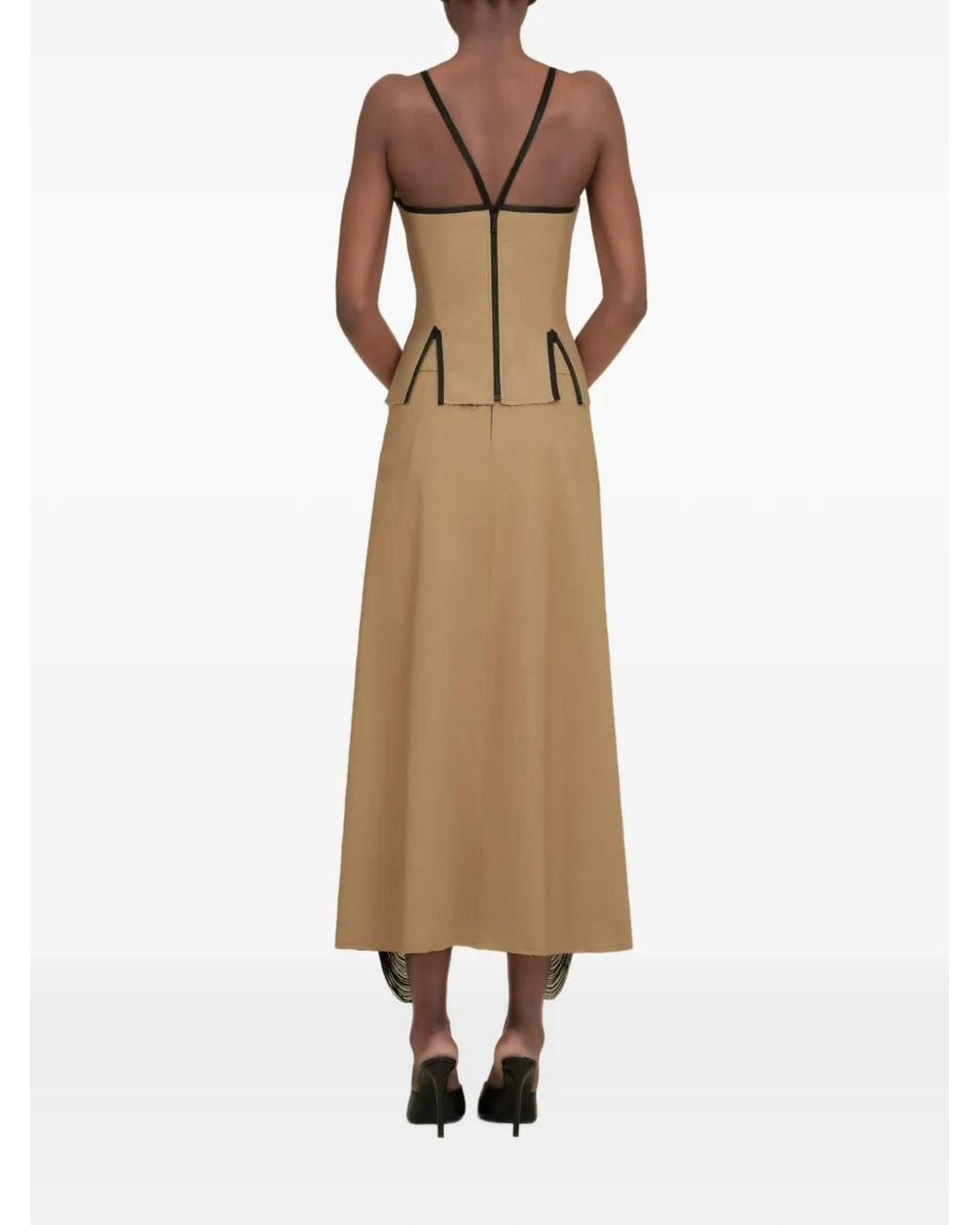 Contessa Mills Natural Madeleine Contrast-Trim Top