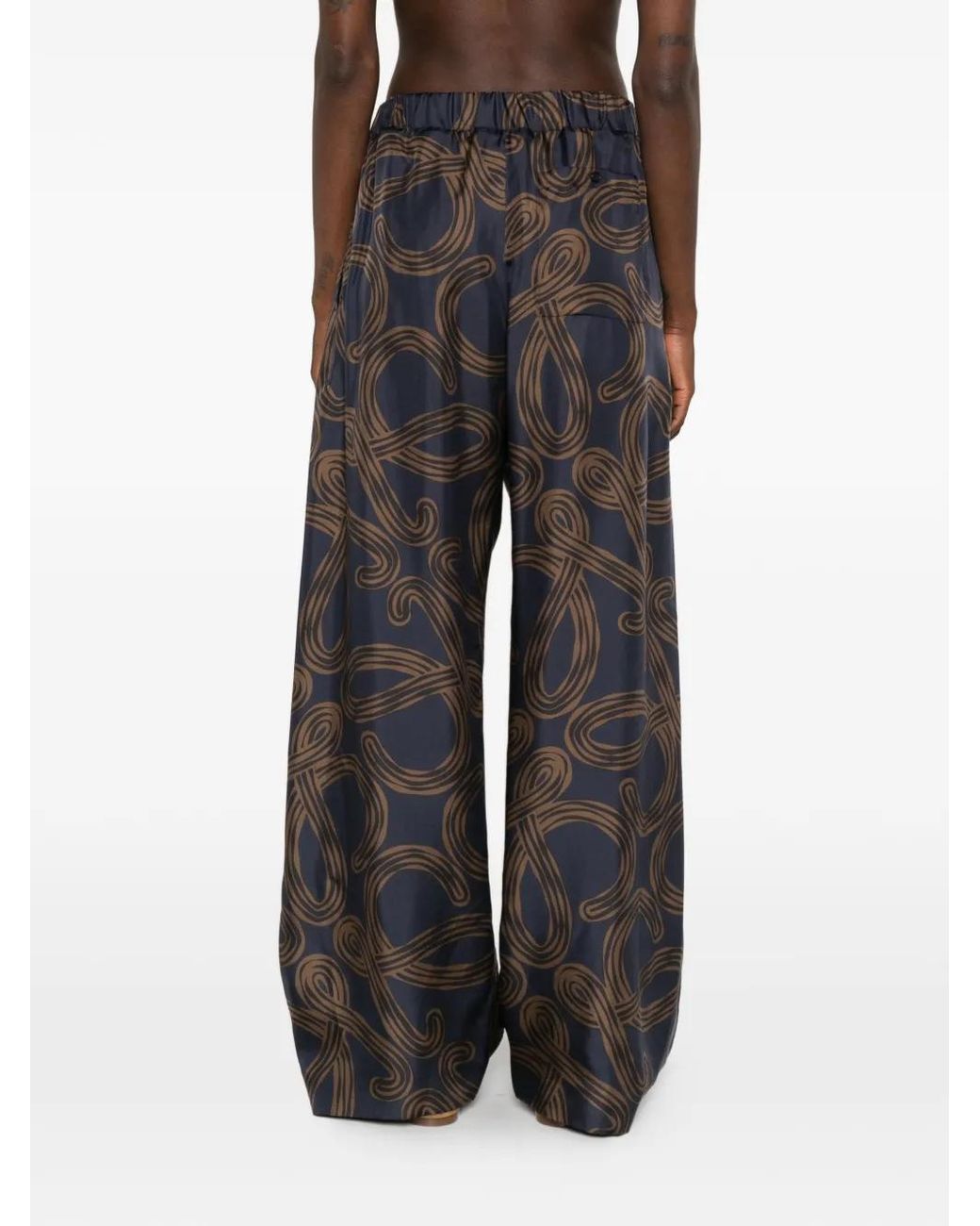 Loewe Gray Paula's Ibiza Printed Silk Trousers