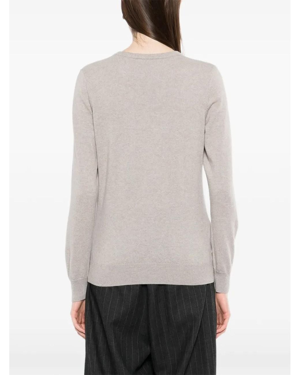 N.Peal Cashmere Natural Round-Neck Jumper