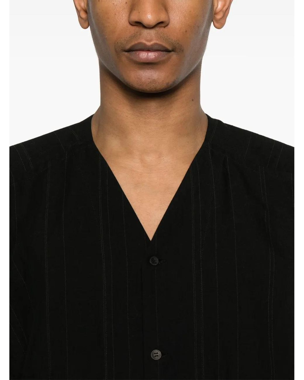Jan Jan Van Essche Black V-Neck Shirt for men