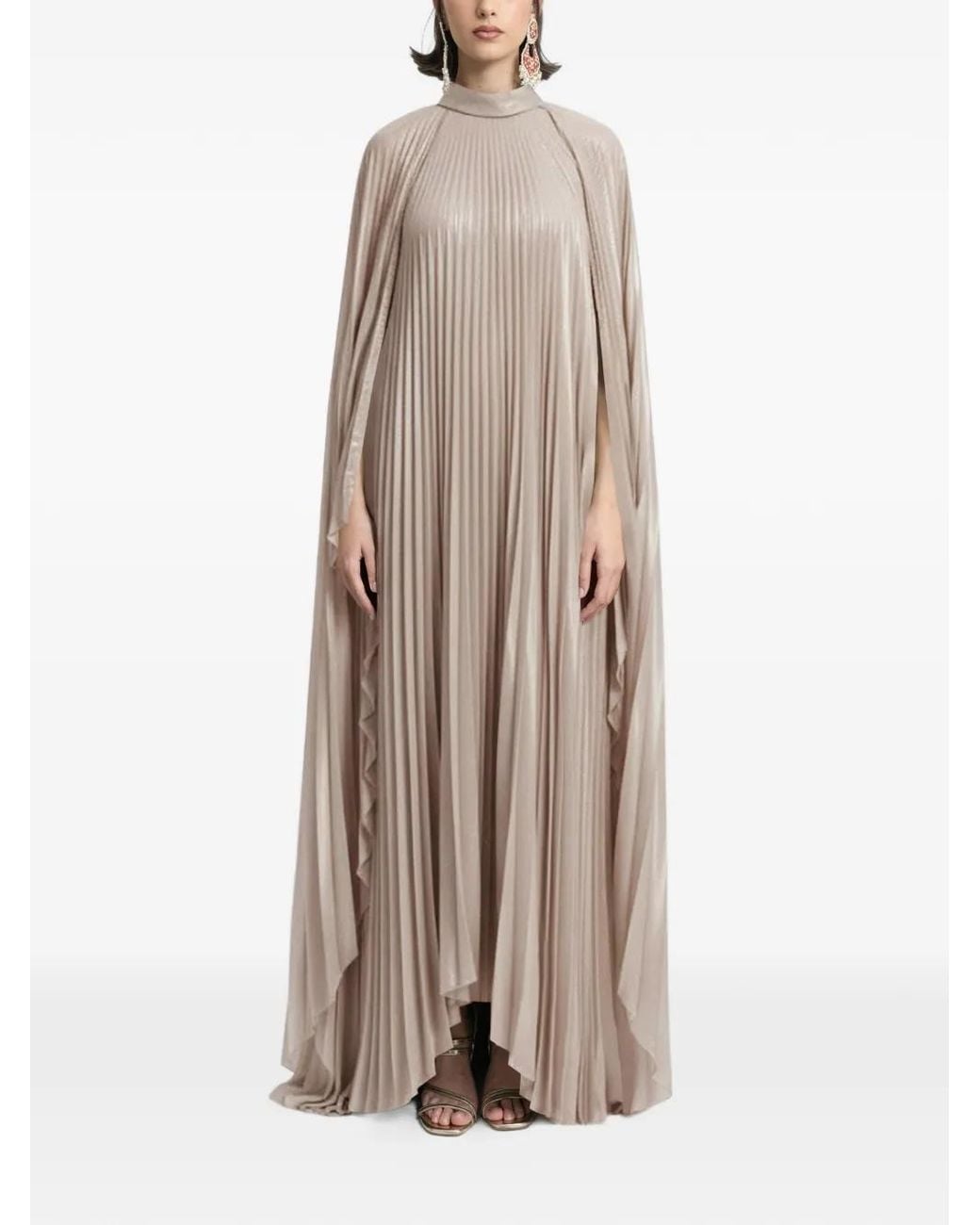 Gemy Maalouf Natural Pleated Gown