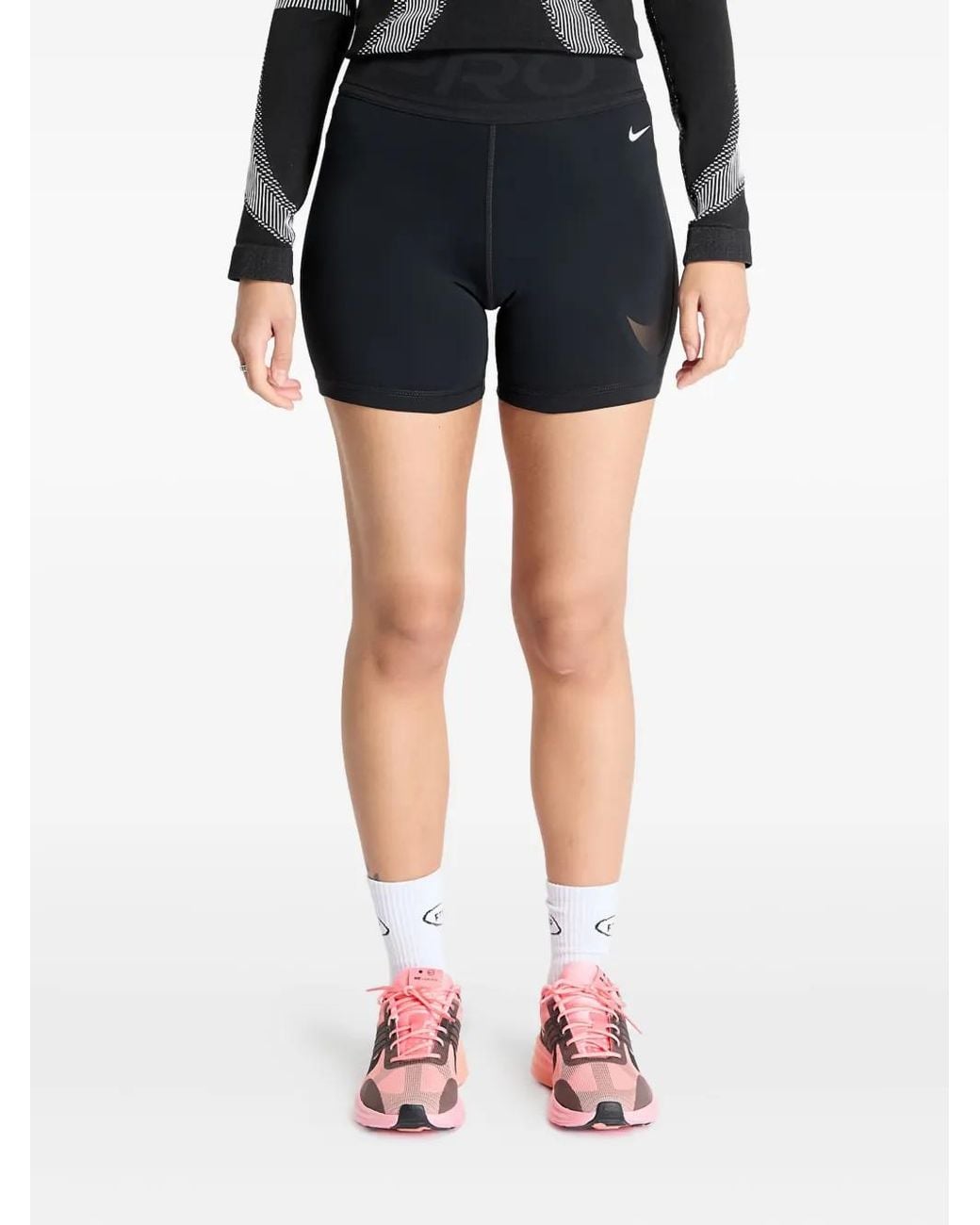 Nike Blue Short À Taille Haute