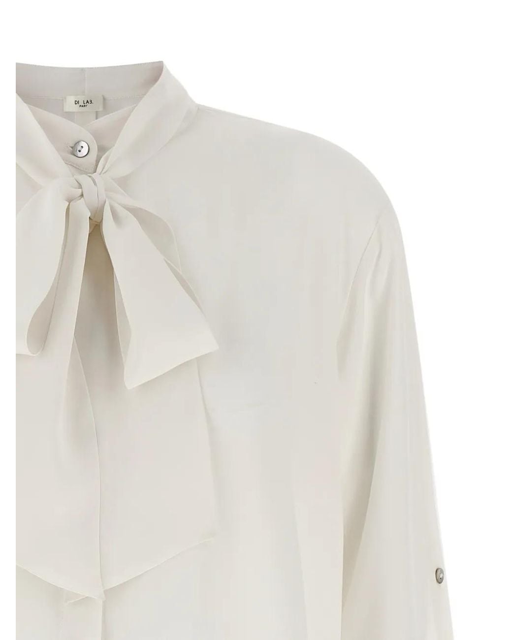 DI.LA3 PARI' White Lavallière Collar Shirt
