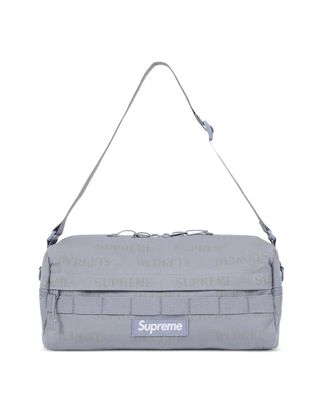 Supreme Gray Logo-Print Belt Bag for men