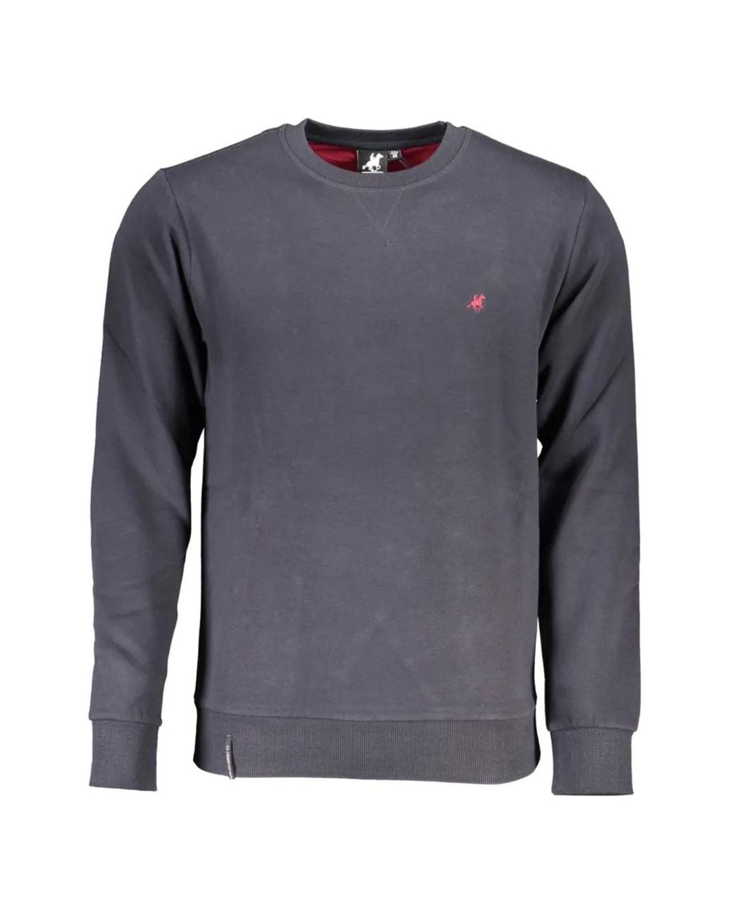 U.S. Grand Blue Logo-Embroidered Crew-Neck Sweater for men