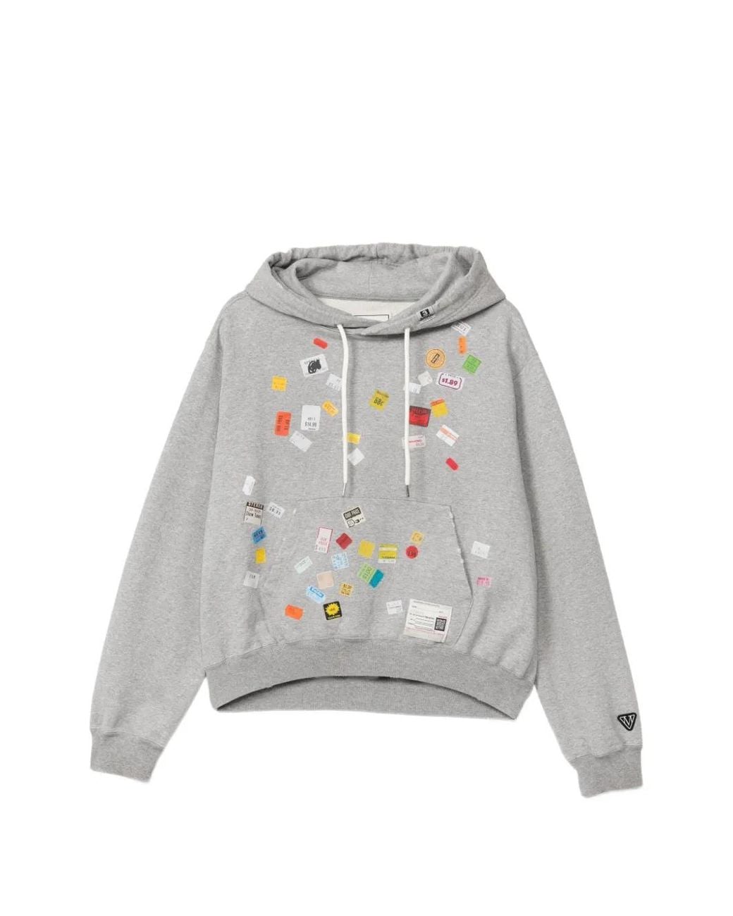 Maison Mihara Yasuhiro White Price-Tag Sticker Printed Hoodie