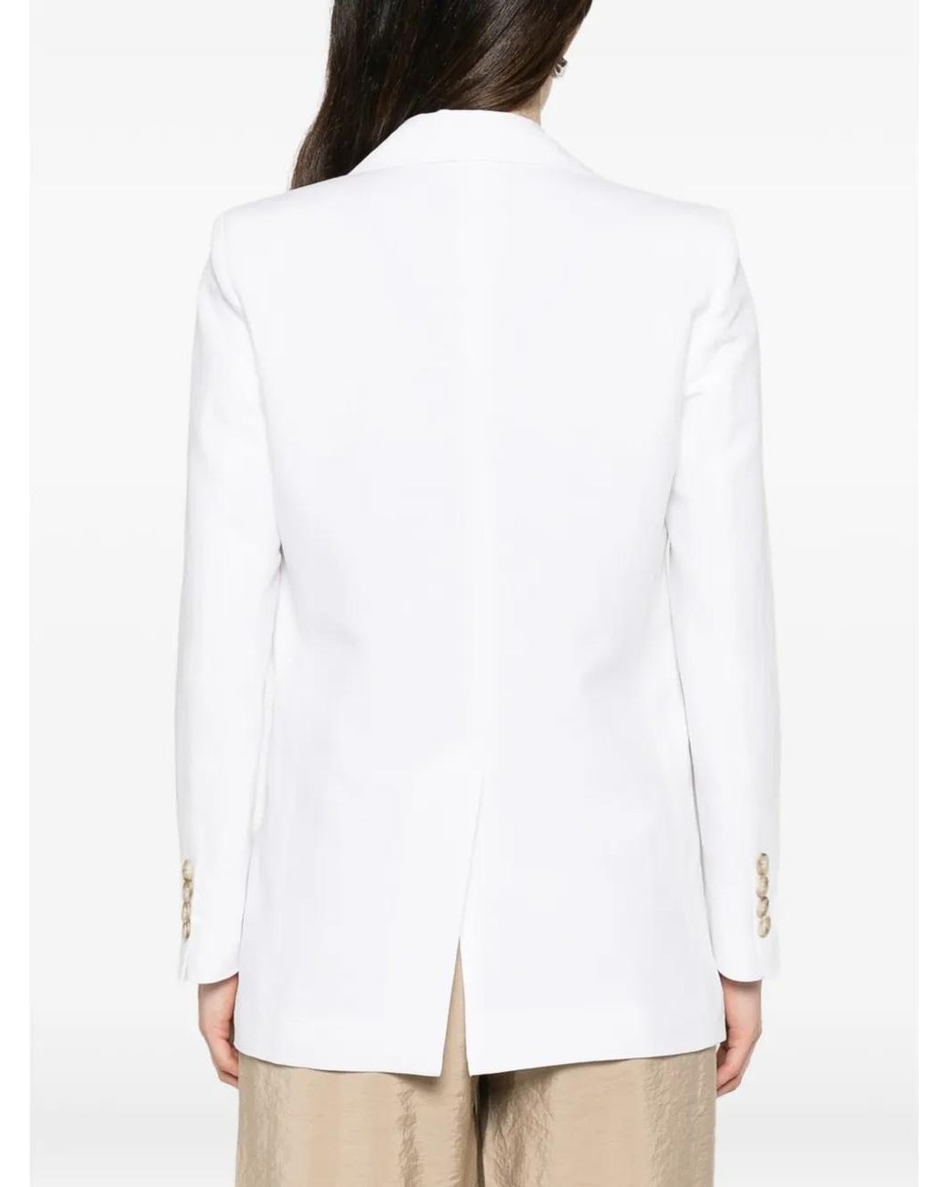 Blanca Vita White Blazer À Boutonnière Croisée