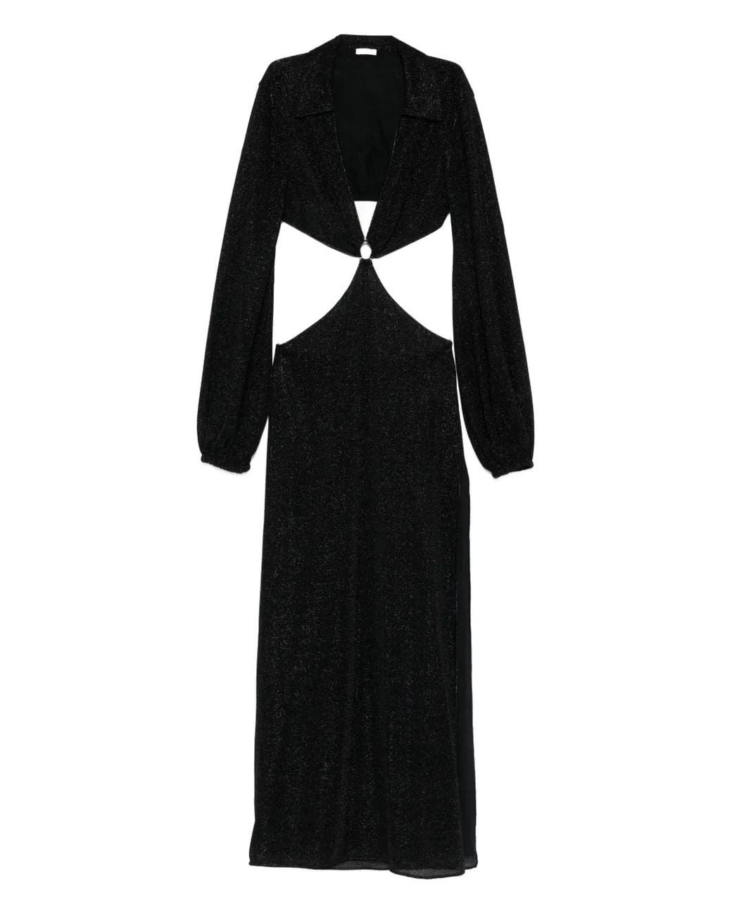 Oseree Black Lumiã¨Re Long Dress With Cut-Out