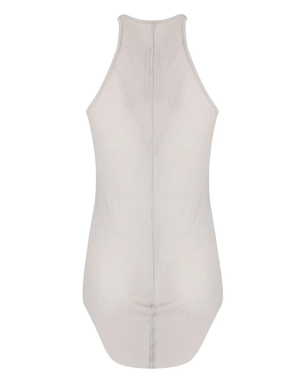 Rick Owens White Basic Ribbed Tank Top