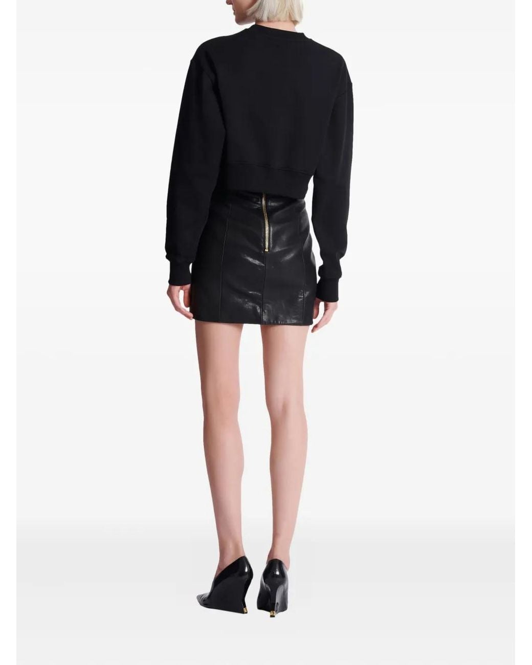 Sudadera De Algodón Estampado Balmain de color Black
