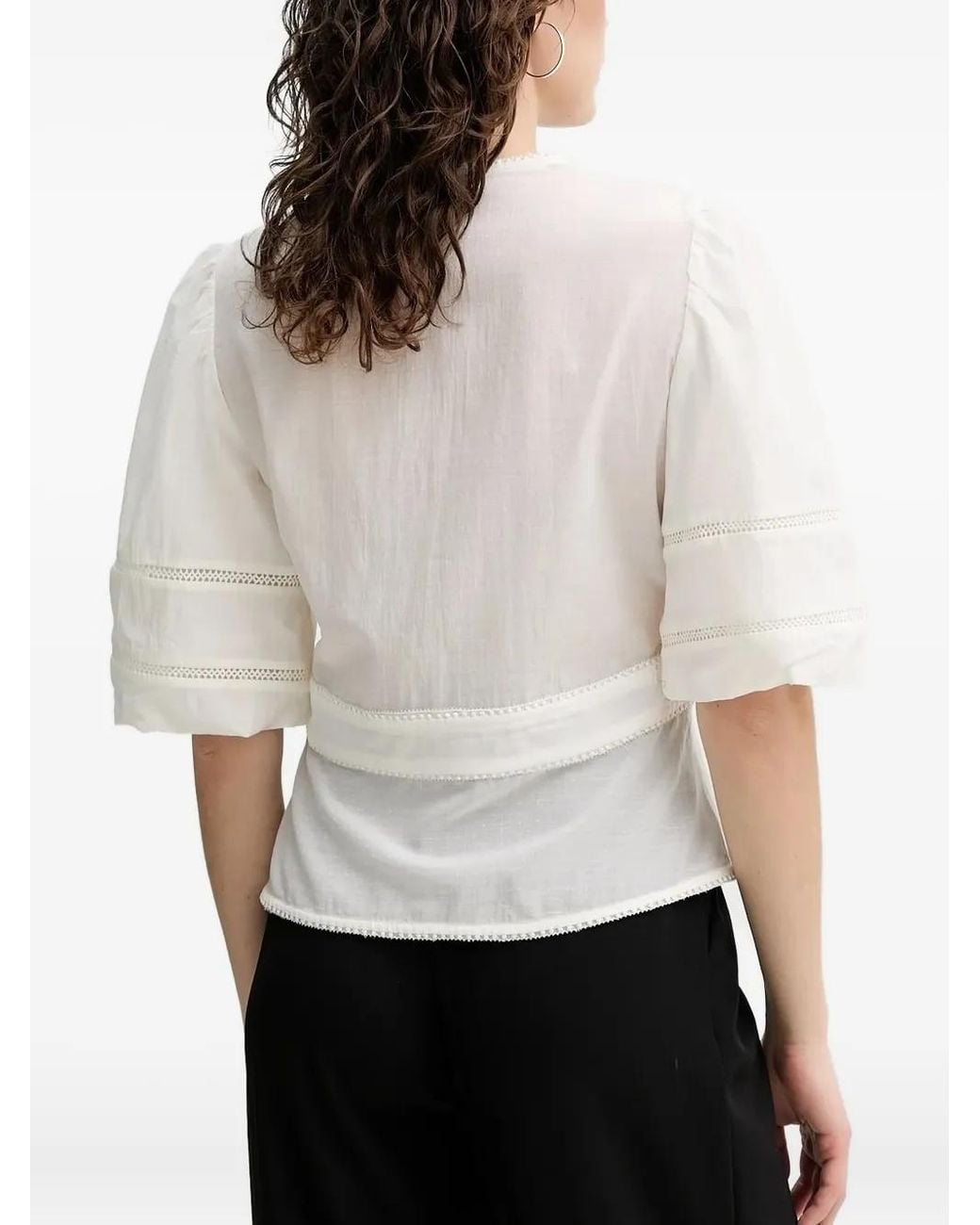 Munthe White Florise V-Neck Blouse