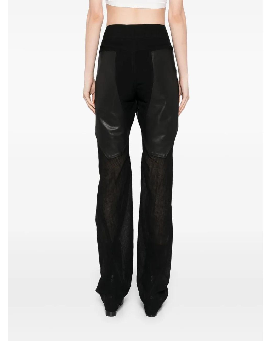 Yehuafan Black Panelled Trousers