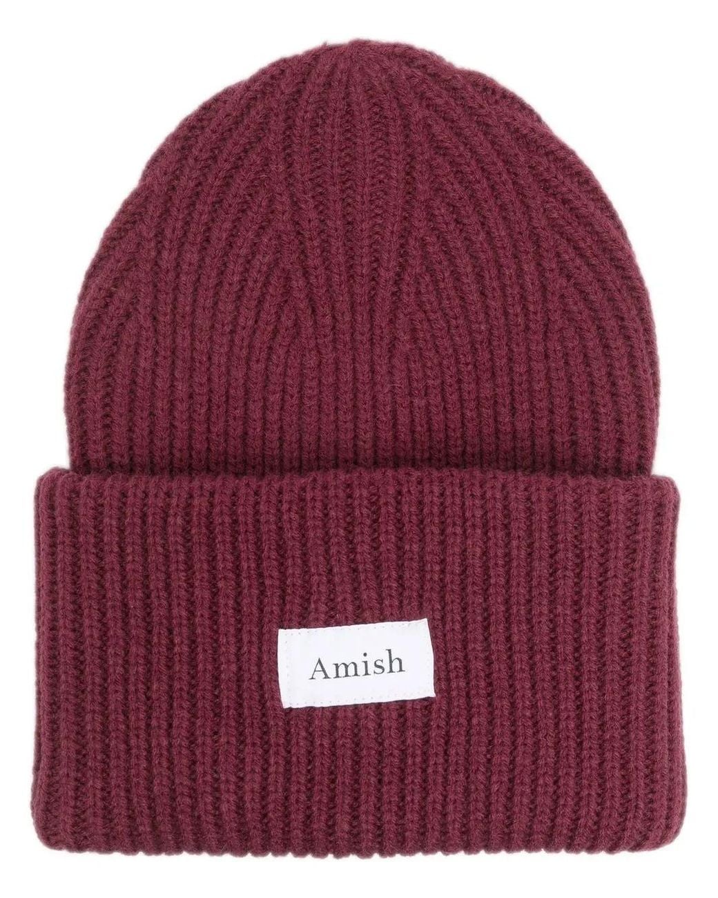 AMISH Red Bonnet Nervuré À Patch Logo for men