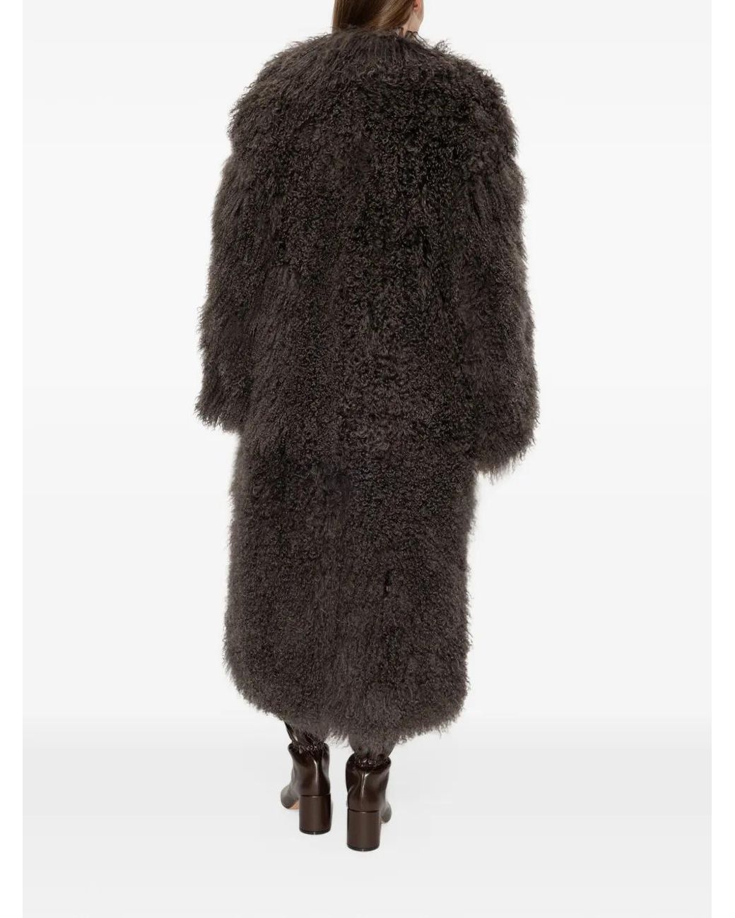 Stand Studio Black Carolina Sheep-Fur Coat