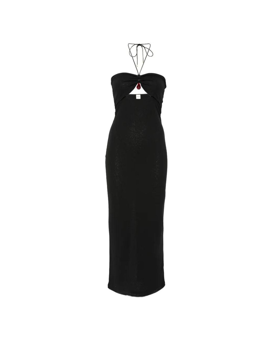 Nanushka Black Halterneck Cut-Out Detail Midi Dress