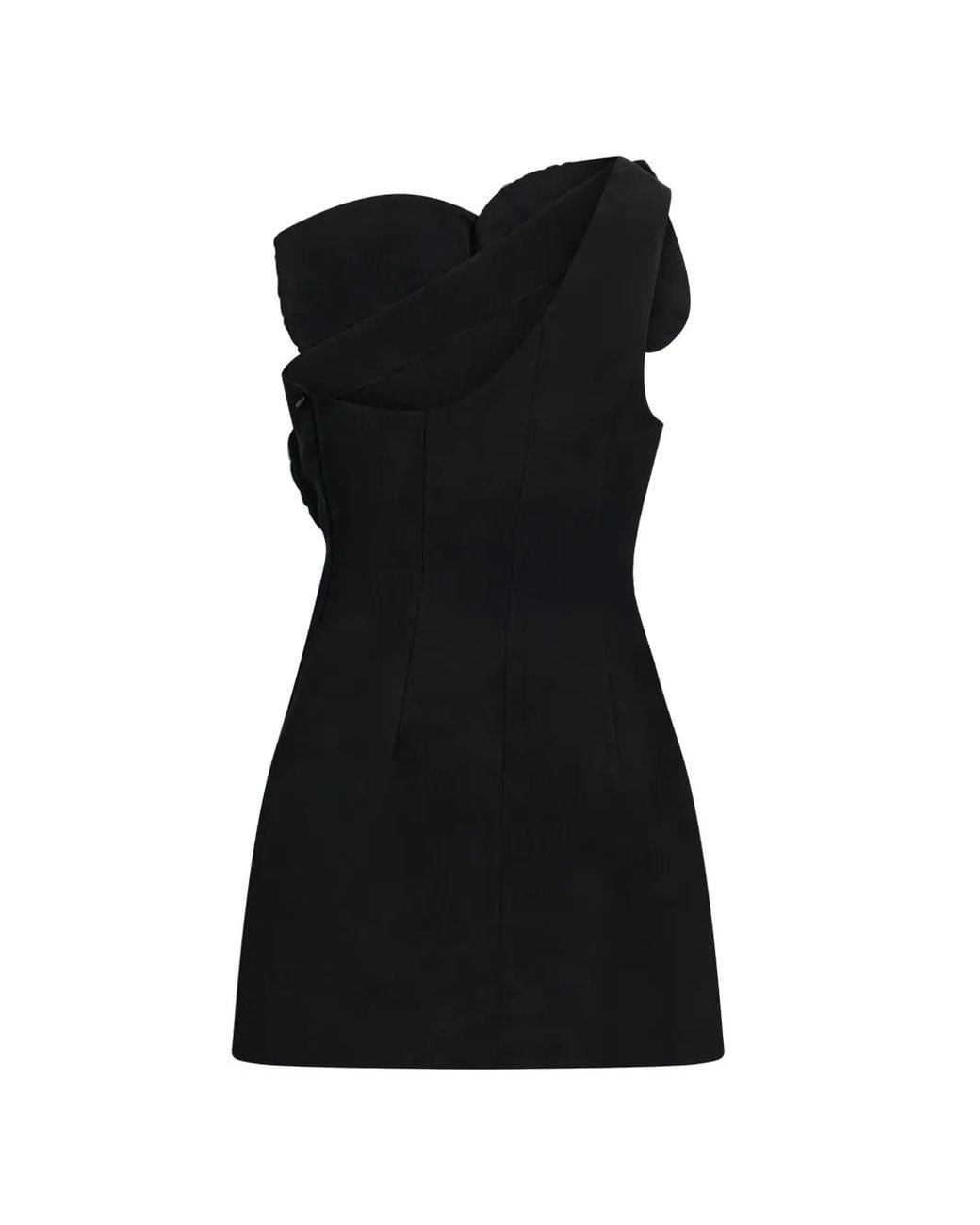 Area Geribbelde Mini-Jurk in het Black