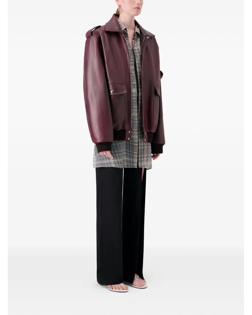 Coperni Purple Oversized Leather Jacket