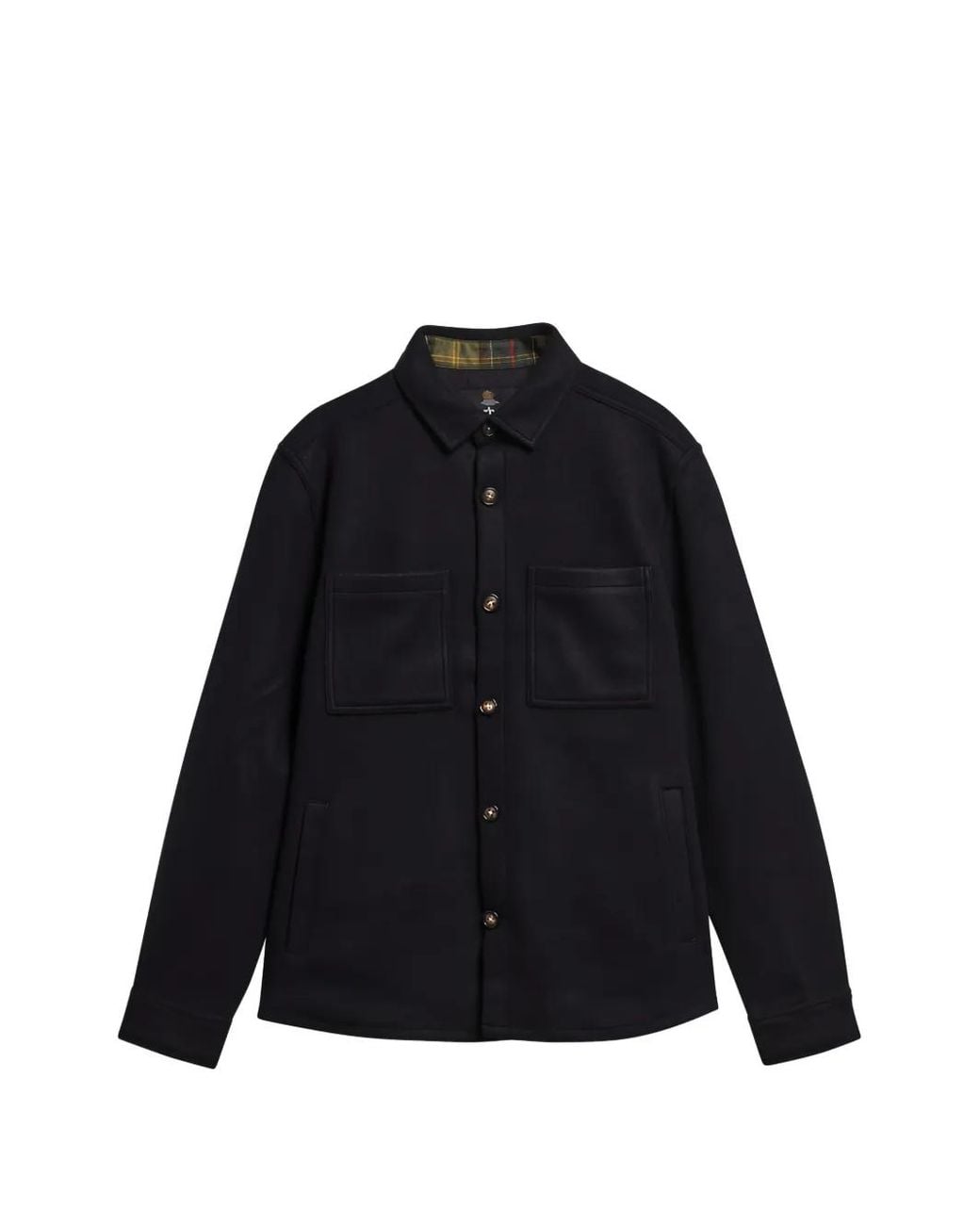 Barbour Black Marltown Tailored Wool-Blend Overshirt for men