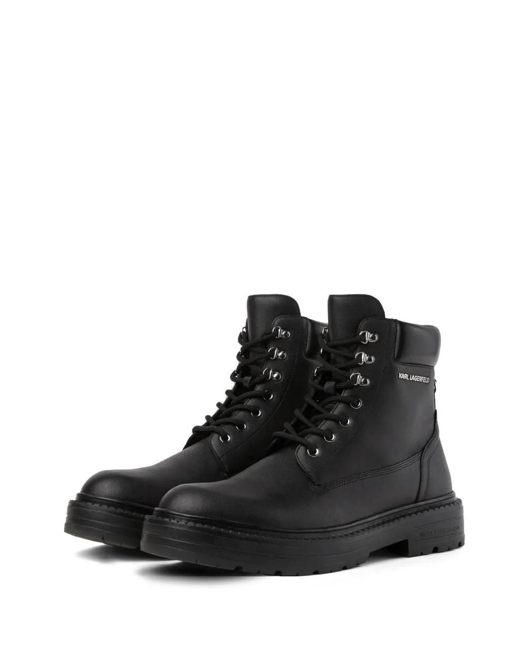Karl Lagerfeld Black Miles Work Boots for men