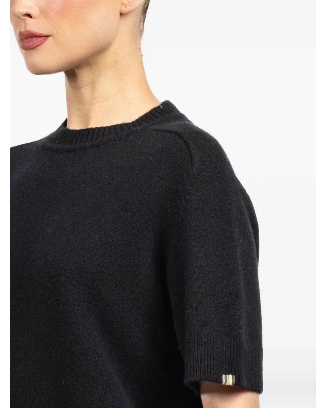 Extreme Cashmere Black Short-Sleeve Sweater