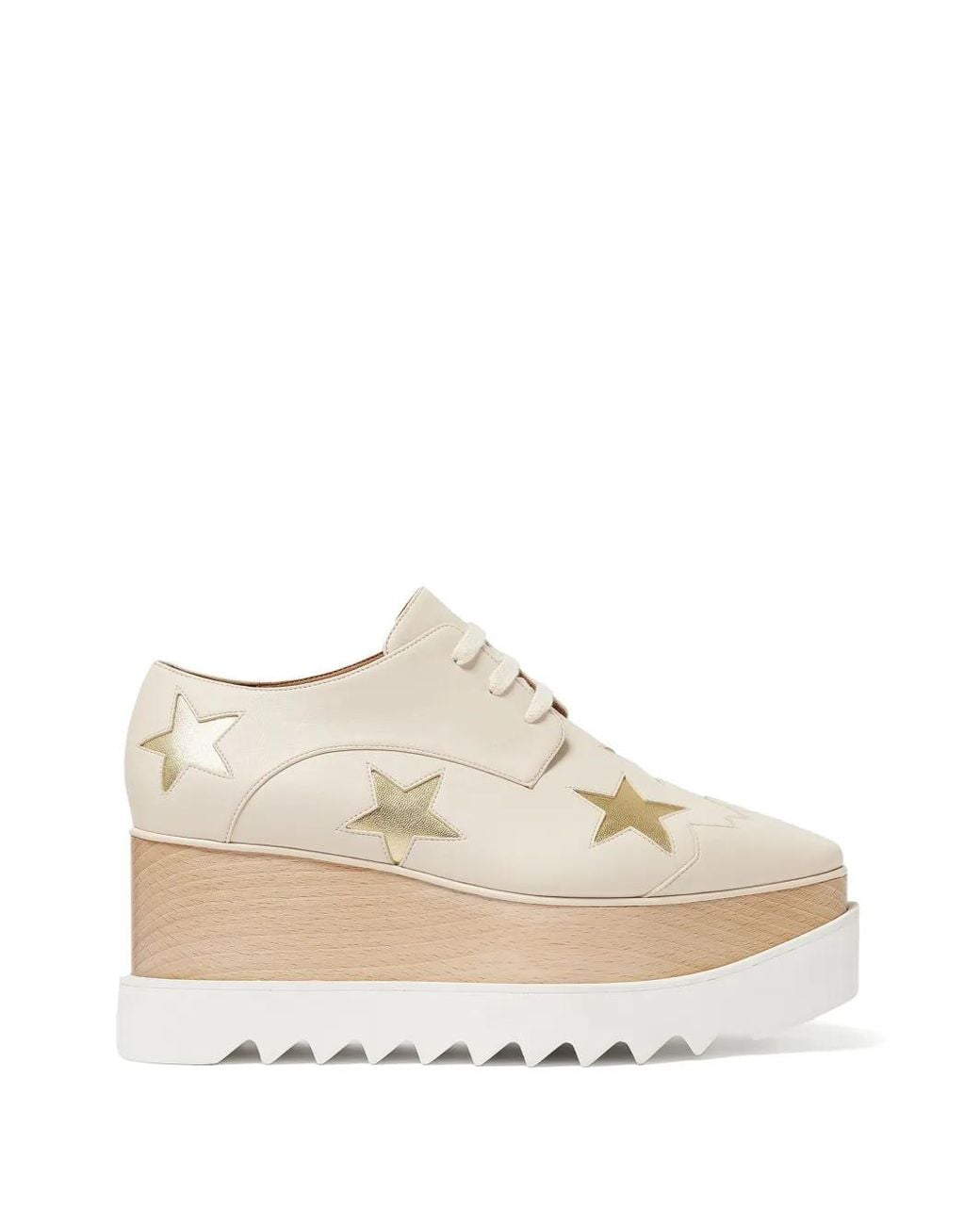 Stella McCartney White Metallic Star Elyse Platform Shoes
