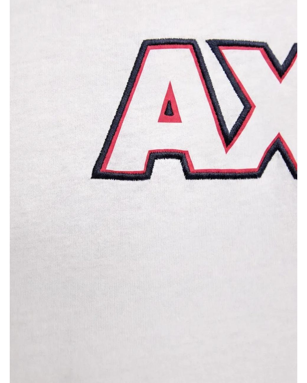 ARMANI EXCHANGE White Logo-Embroidered T-Shirt for men