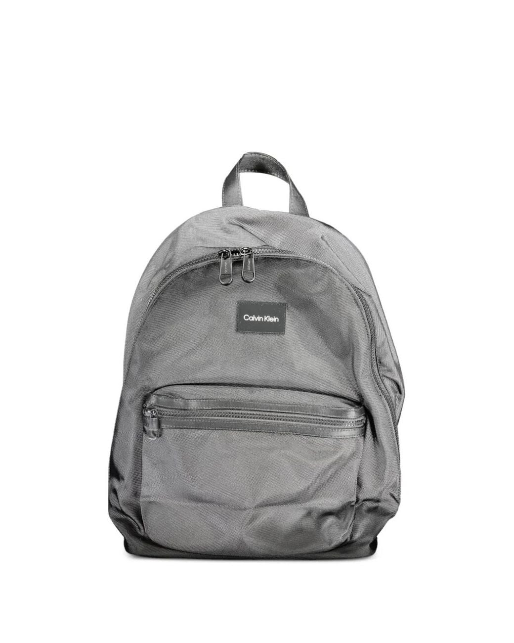 Calvin Klein Gray Logo-Patch Zip-Around Backpack for men