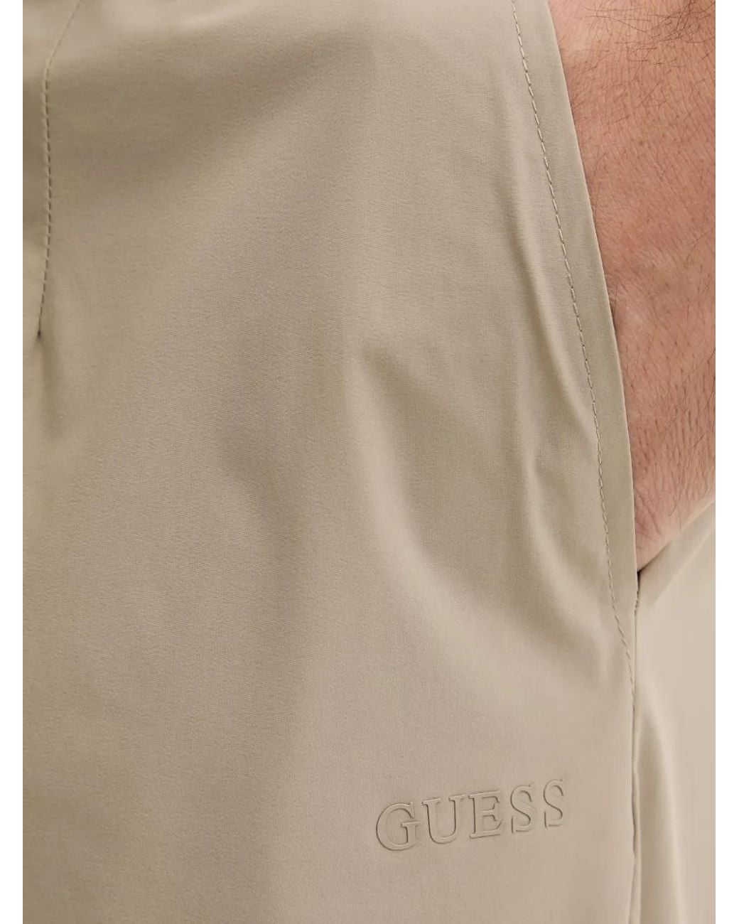 Guess Natural Logo-Print Pleated Shorts for men