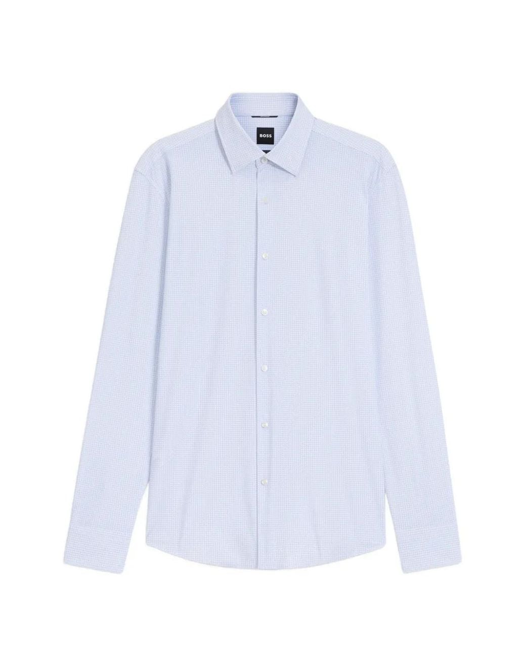 Boss White Printed Slim-Fit Shirt for men