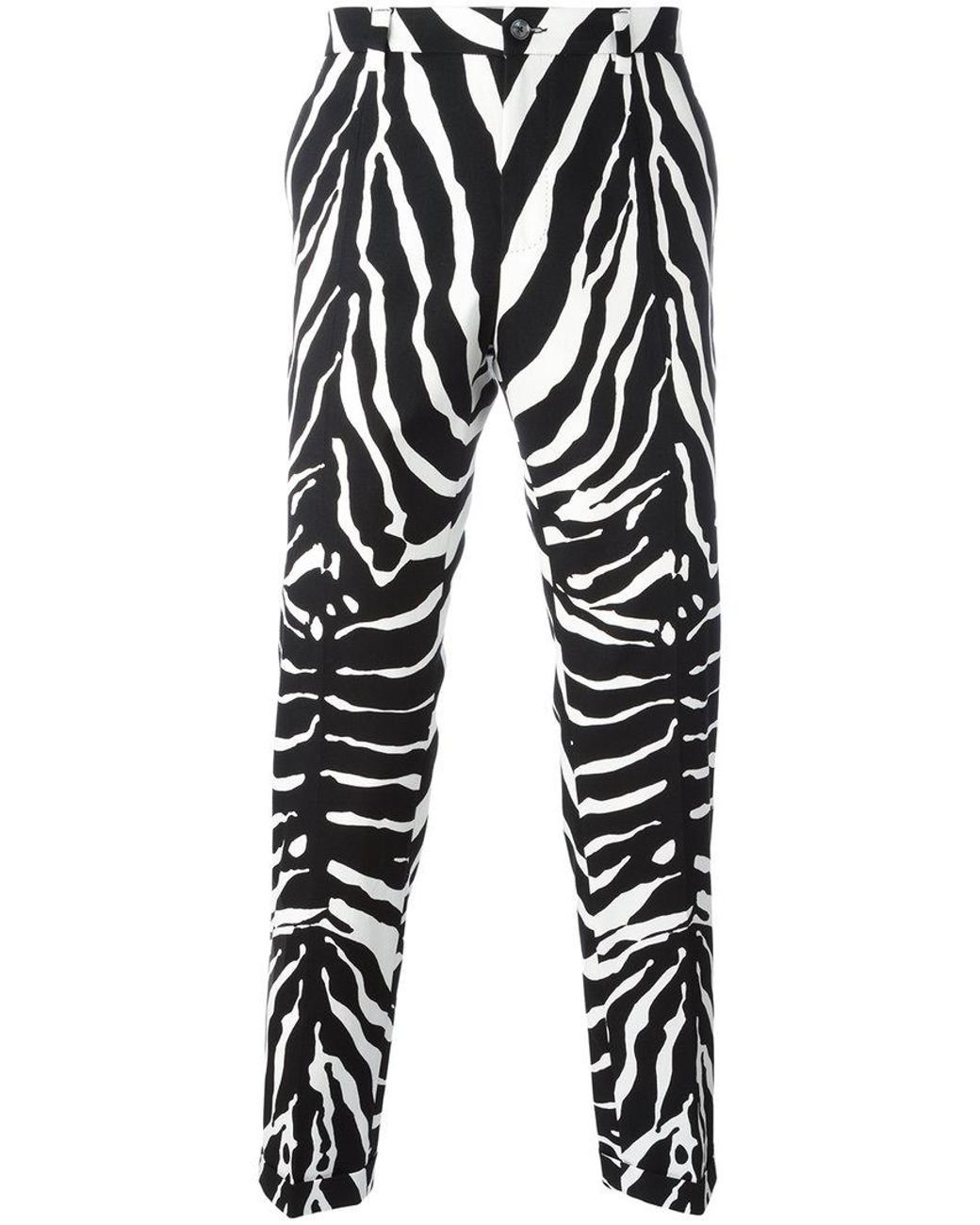 Dolce & Gabbana Zebra Print Trousers in Black for Men