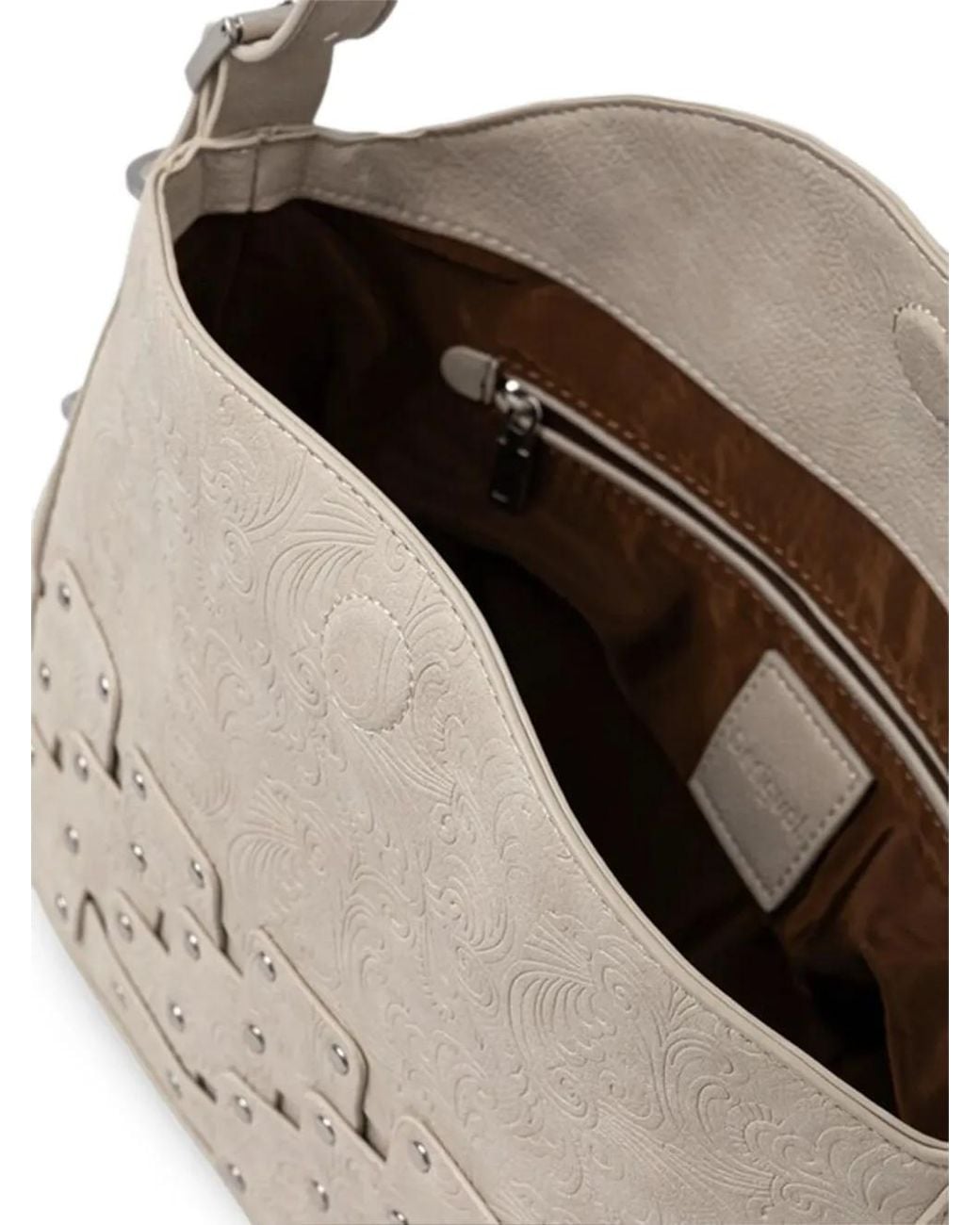 Desigual Metallic Studded Embossed Shoulder Bag