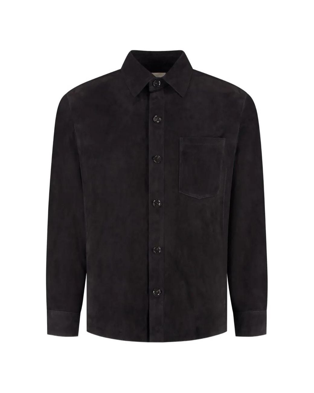 Arma Black Dino Suede Button-Down Shirt for men