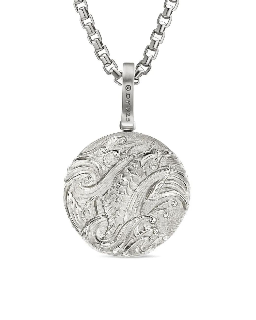 David Yurman White Sterling Dragon Amulet (30.9Mm) for men