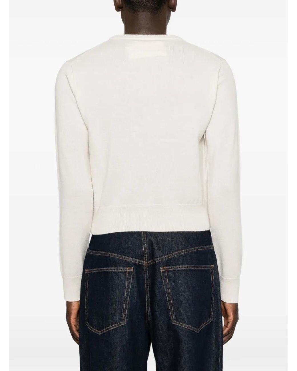 Extreme Cashmere White Pull March À Col Rond