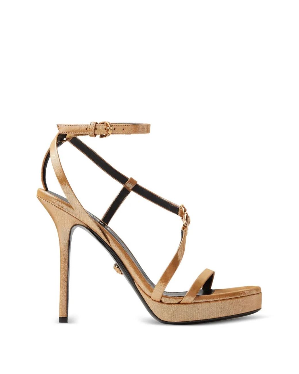 Versace Metallic Medusa '95 Embellished Leather Sandals 115 Mm