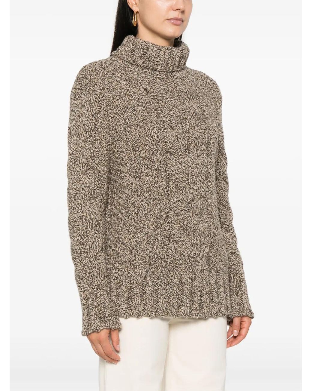 Kiton Gray Marl-Knit Sweater