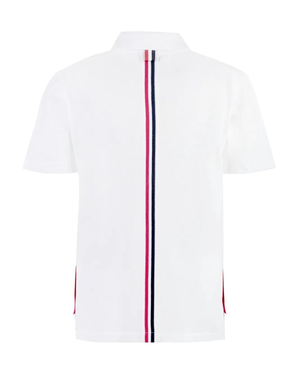 Thom Browne White Rwb Cotton Polo Shirt