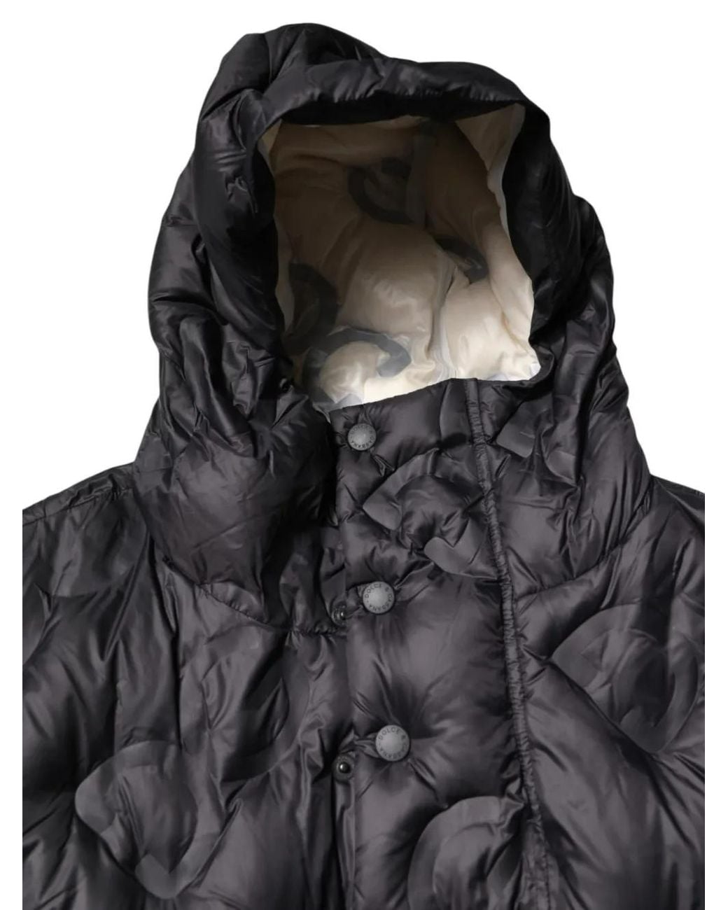 Dolce & Gabbana Black Quilted Logo-Embossed Jacket for men