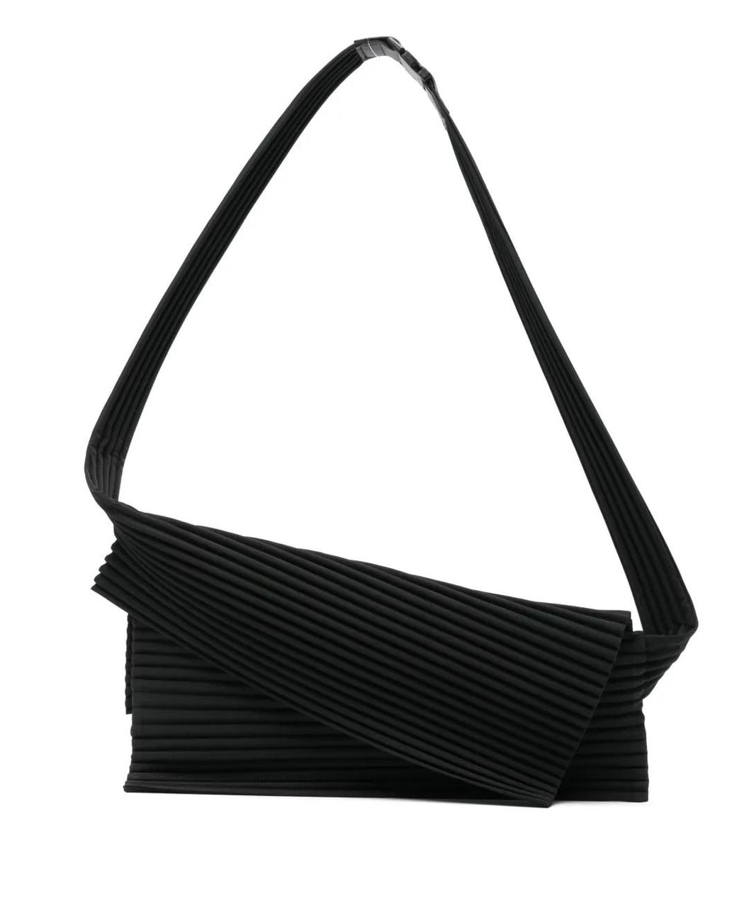 homme plisse イッセイミヤケ　FLAT BAG HOMME PLISSÉ ISSEY MIYAKE Pleats Rounded Square Bag Black – LESS 17