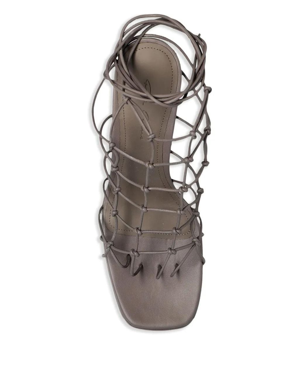 Rick Owens Black Web Platform Leather Heeled Sandals