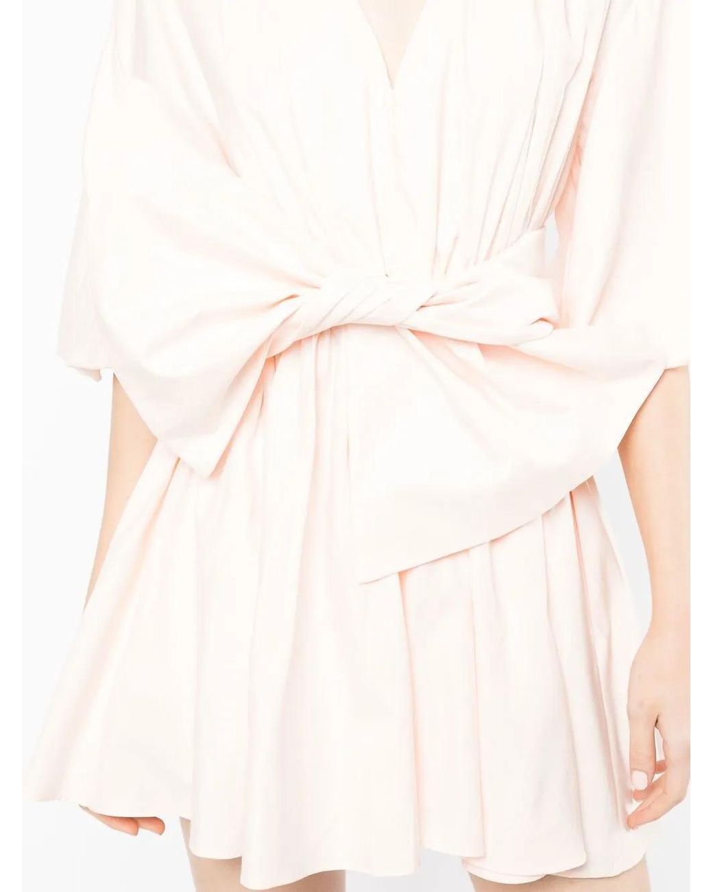 Acler Natural Knotted-Waistband Detail Mini Dress