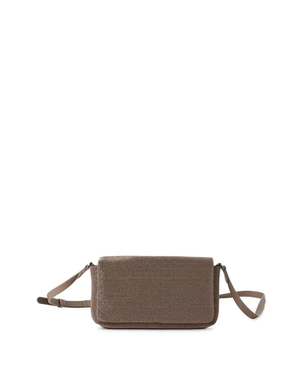 Brunello Cucinelli Brown Monili-Chain Cross Body Bag