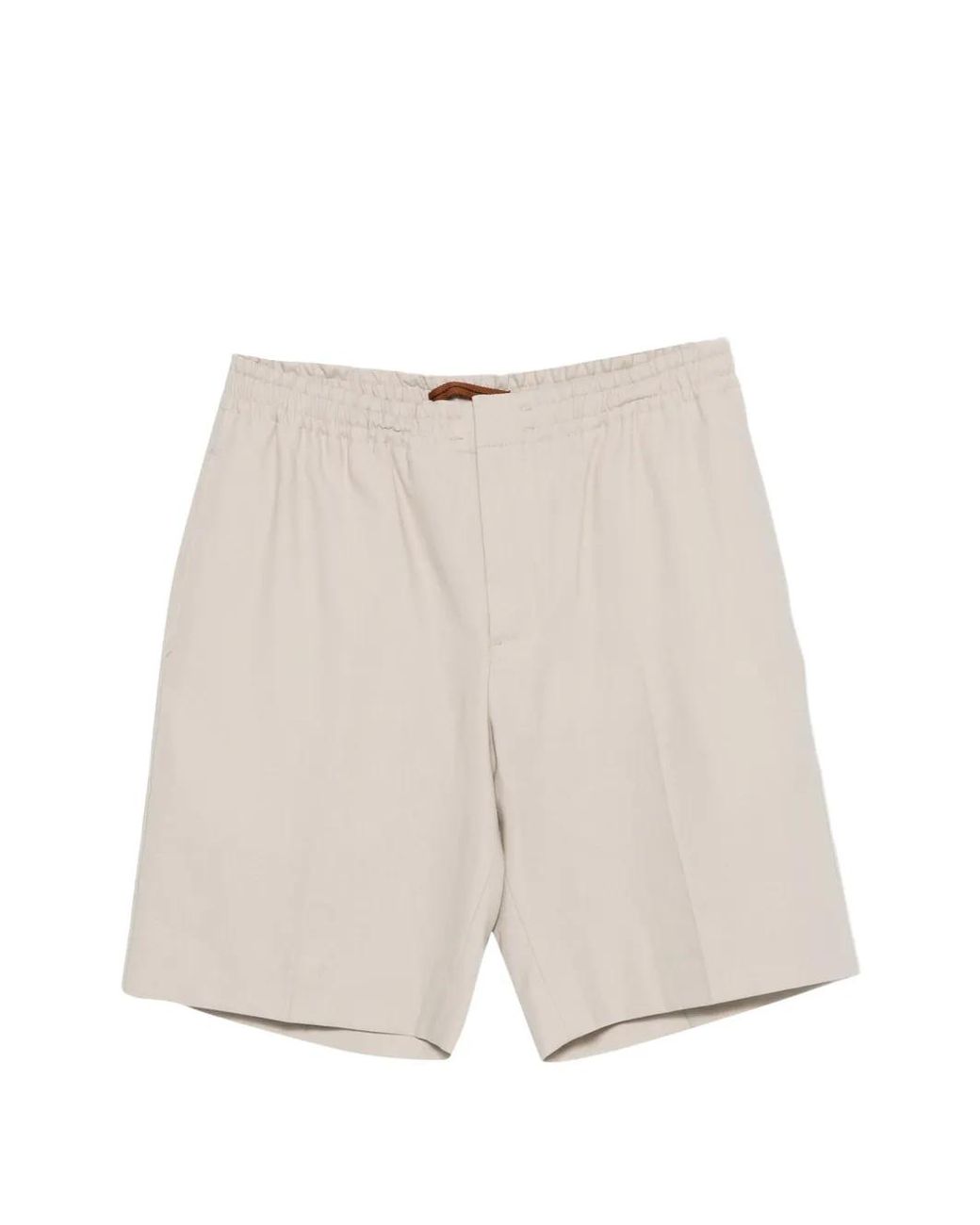 Zegna White Oasi Lino Shorts for men