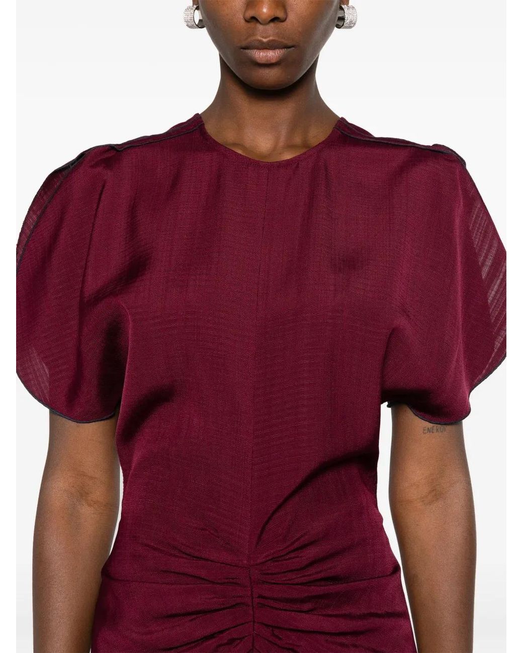 Victoria Beckham Red Long Burgundy Sm Dress