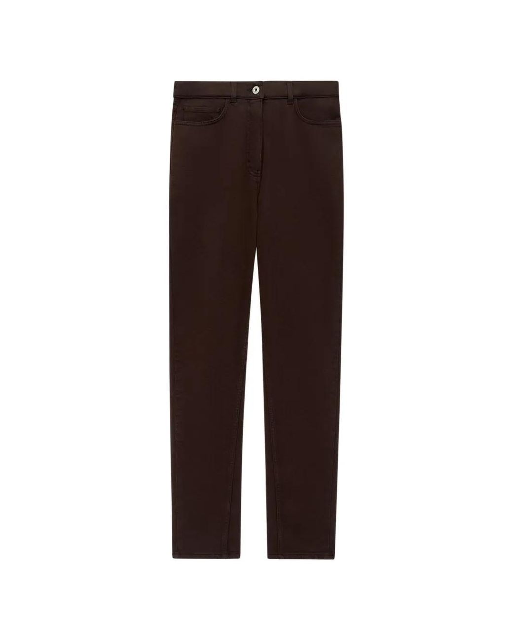 Another Tomorrow Brown Slim-Fit Jeans